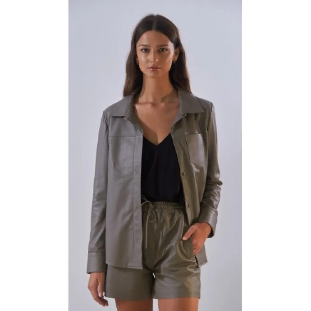 Pick Mastic - Short Taille Elastique En Cuir Veritable^OAKWOOD New