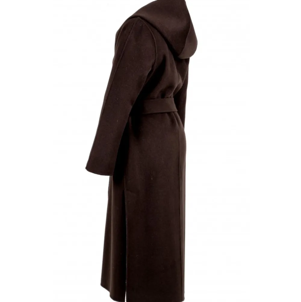 Positano Bi Marron Fonce/Gris - Manteau Long En Laine A Capuche^OAKWOOD Shop