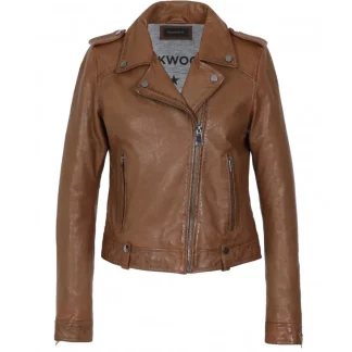 Princess 6 Cognac - Blouson Esprit Biker En Cuir Veritable^OAKWOOD Store