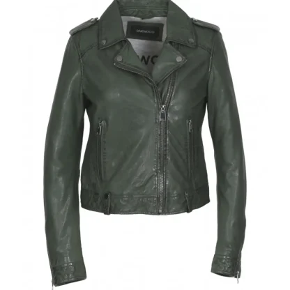 Princess 6 Vert - Blouson Esprit Biker En Cuir Veritable^OAKWOOD Hot