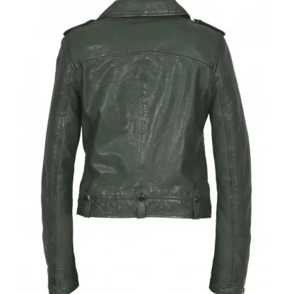 Princess 6 Vert - Blouson Esprit Biker En Cuir Veritable^OAKWOOD Hot