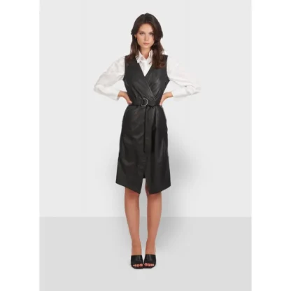 Rebecca Noir - Robe Portefeuille En Cuir Veritable^OAKWOOD New