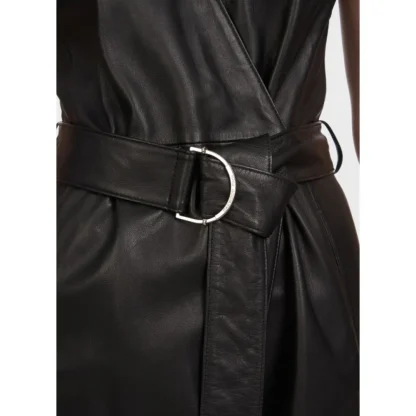 Rebecca Noir - Robe Portefeuille En Cuir Veritable^OAKWOOD New