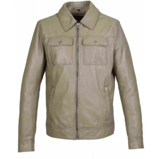 Stan Beige - Blouson En Cuir Veritable Inspiration Veste En Jeans^OAKWOOD Discount