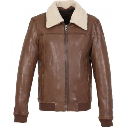 Trader Tan - Blouson Inspiration Bombardier En Cuir Veritable^OAKWOOD New