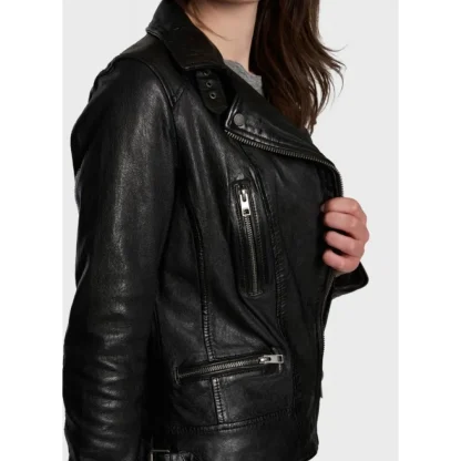 Video Noir - Blouson En Cuir Veritable Effet Lave^OAKWOOD Fashion